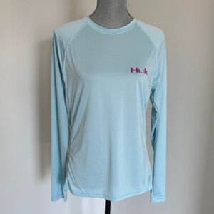 Huk Sky Blue swim Long Sleeve Shirt size XL